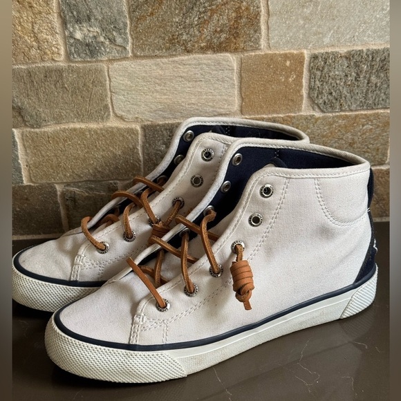 Sperry Women's Crest High Top Textile Sneakers Size 5 - Picture 1 of 13